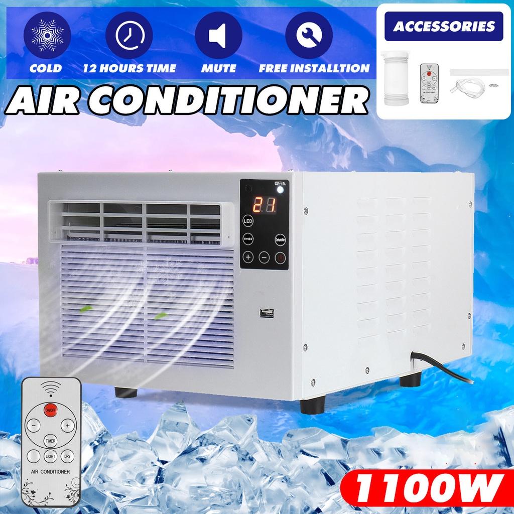 Aparat de aer condiționat portabil mic, cu telecomandă inteligentă, economie de energie, dezumidificare, aparat de aer condiționat pentru dormitor, răcitor de aer, 18x11x9.1in