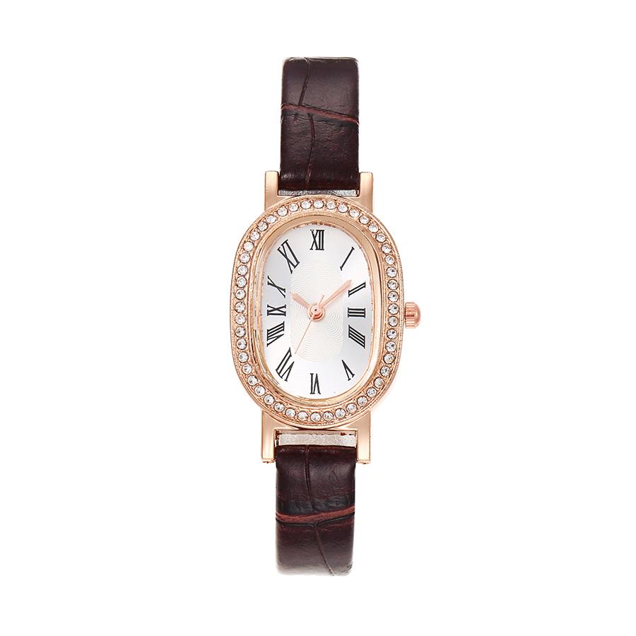 French vintage exquisite minimalist personal wine barrel leather belt quartz watch for students in the summer graduation season