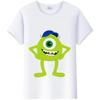 Kawaii Unisex Monsters, Inc. T-Shirt White TShirt Short Sleeve Tops James -P- Sullivan Funny Mr.Q Graphic Tees