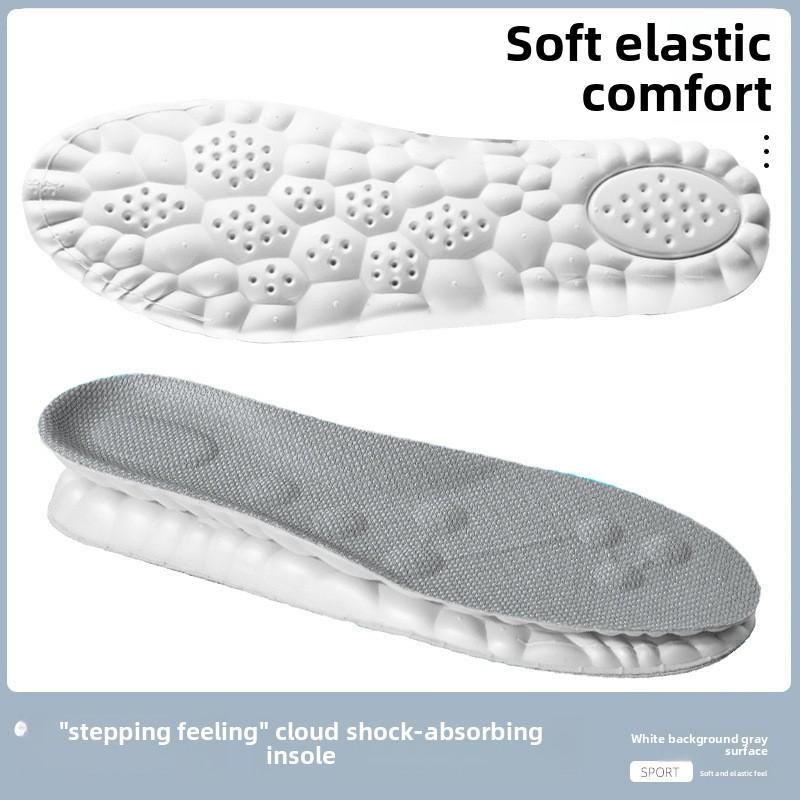 4D Cloud Sport Stoßdämpfende Einlegesohle, Geruchsresistent, Atmungsaktiv, Schweißabsorbierende Einlegesohle, Weich Elastisch, Schmerzresistent, Militärtraining Einlegesohle
