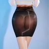 Sexy Women Ultrashort Skirt Thin Sheer See Through Erotic Mini Cute Skirt Tight Elastic Packet Hip Dance Skirts Oil Glossy Shiny