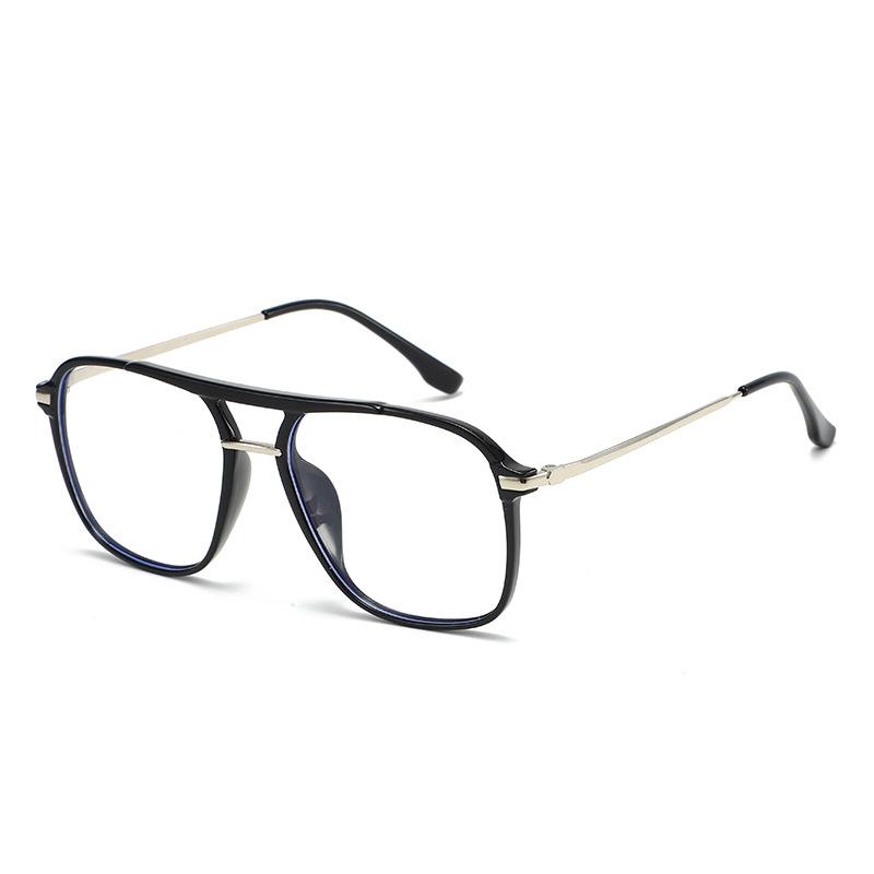 New Men's Retro Myopia Eye Frame With Degree Double Beam Square Frame Anti-blue Light Glasses  Myopia Glasses Frame MH31228