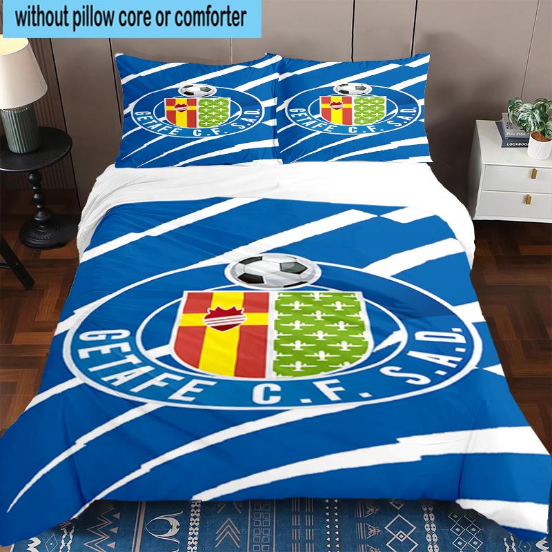 3PCS Getafe Football Crest Bedding Set,Including 1pc Duvet Cover And 2pcs Pillowcases Perfect for Bedroom, Dormitory, Fan Christmas gift