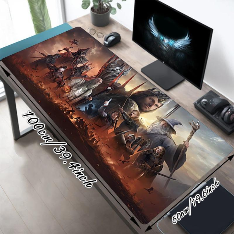 Fantasy Warriors Xl Gaming Mouse Pad Nonslip Rubber Base Stitched Edge Waterproof Desk Mat For Pc Laptop Gamer Office Computer Accessories C927264