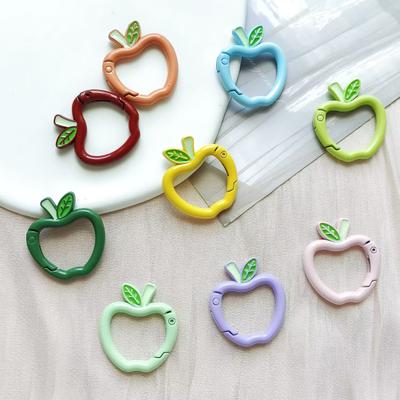 12Pcs Keychain Accessories Zinc Alloy Fruit Shape Painting Coating Easy Open Keychain Buckles DIY Keychain Car Motorcycle Bag Hanger