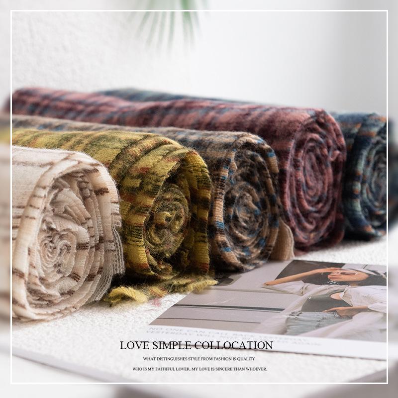 Japanese and Korean Plaid Imitation Cashmere Tassel Scarf for Women Checkerboard Fashion Commuter Warm Scarf Shawl