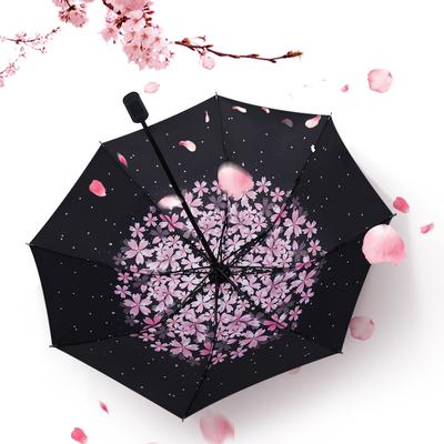 Umbrella Flamingo Vinyl Umbrella UV Protection Parasol Women's Sun Protection Three-fold Umbrella