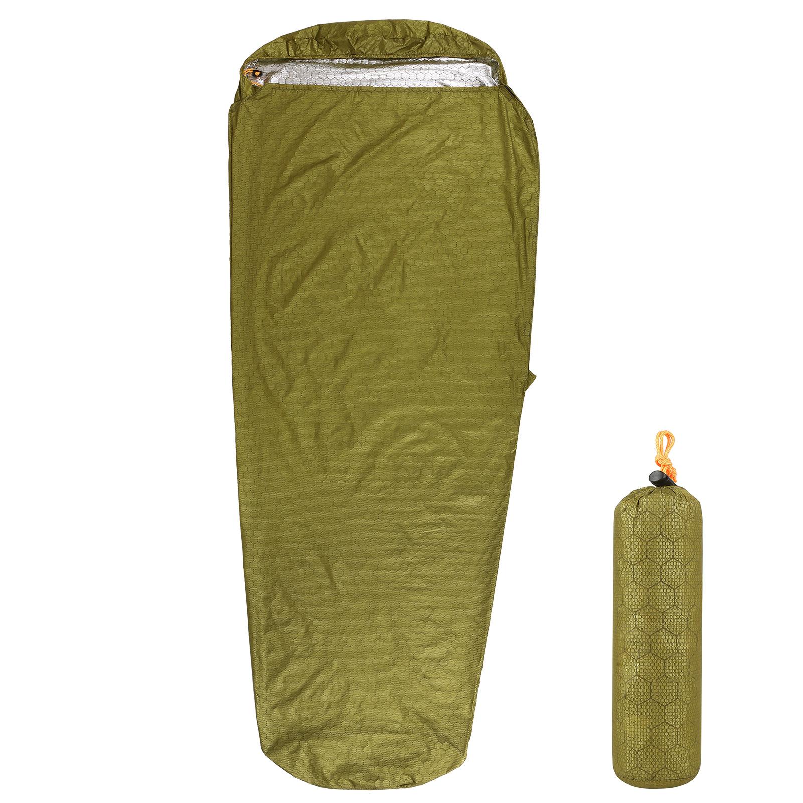 

Аварийный спальный мешок Легкий Водонепроницаемый Термическое Аварийное одеяло Снаряжение для выживания для приключений на открытом воздухе Кемпинга зелёный