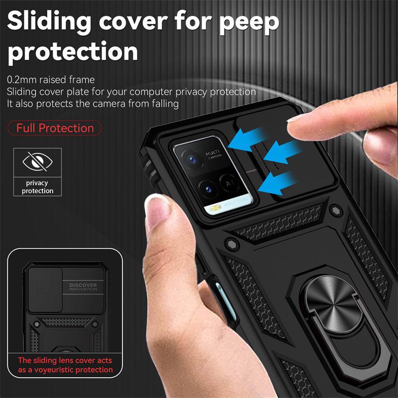 Suitable for the new Vivo Y21 sergeant ring anti-drop mobile phone case vivo Y20 window push two-in-one protective case
