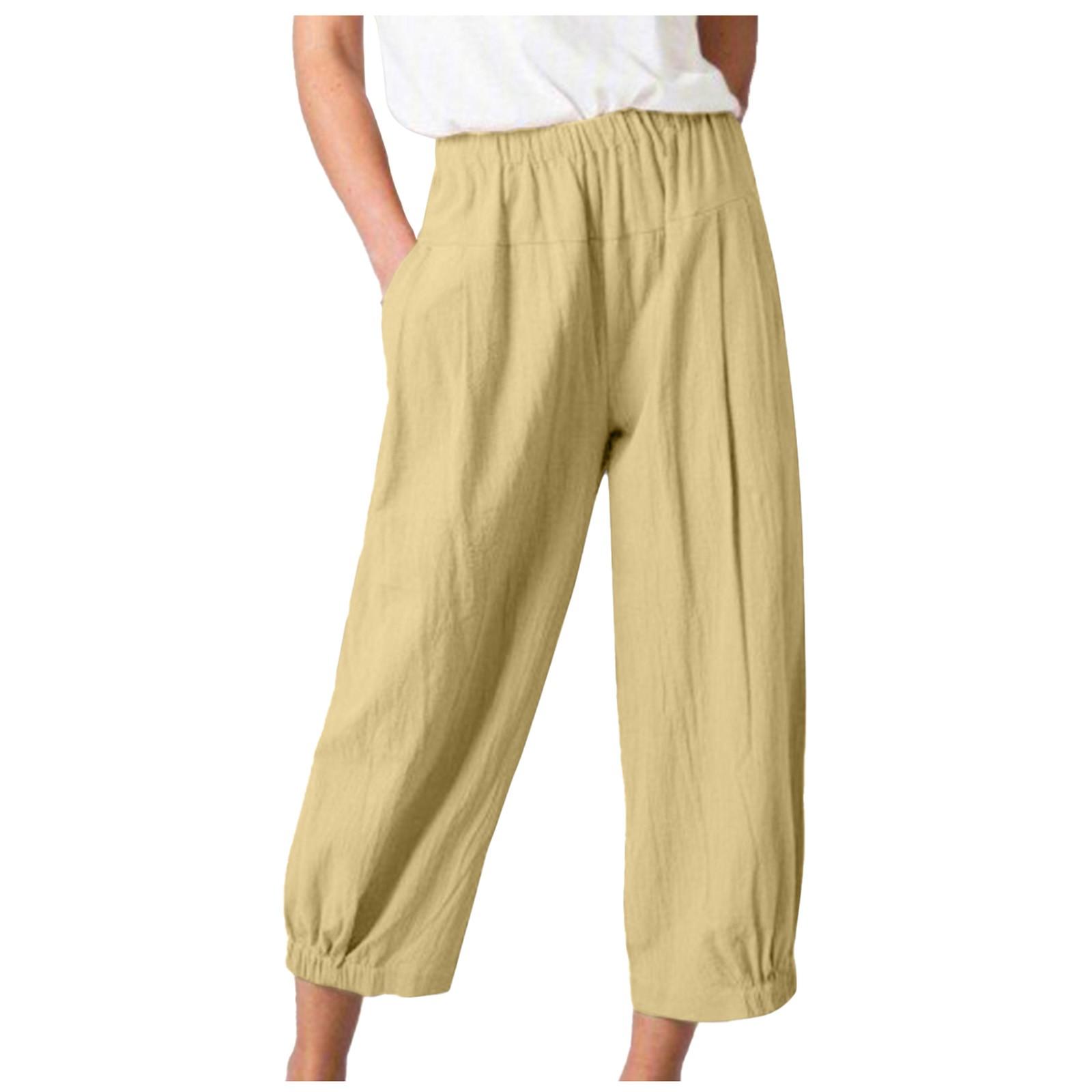 Women s Casual Sweatpants Pocket Four Seasons Home Loose Drawstring Pants XXL хаки