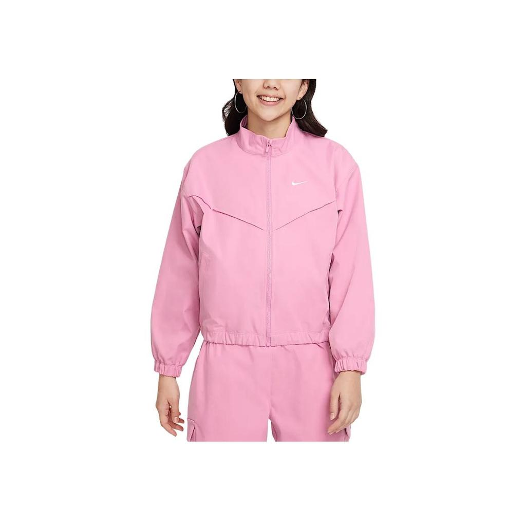 Nike Sportswear Oversized Soft Comfortable Versatile Jacket Kids Jackets Pink FZ5557-646