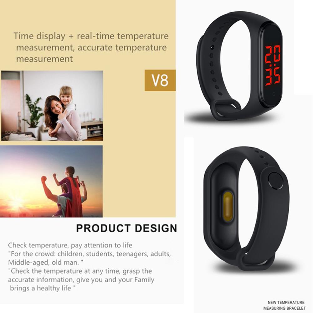 Buy Body Temperature Monitoring Smart Bracelet V8 Body Precise Display Smart  Band Clock Time Hours Smart Wristband for Touch Button Smart Watch at  affordable prices — free shipping, real reviews with photos —