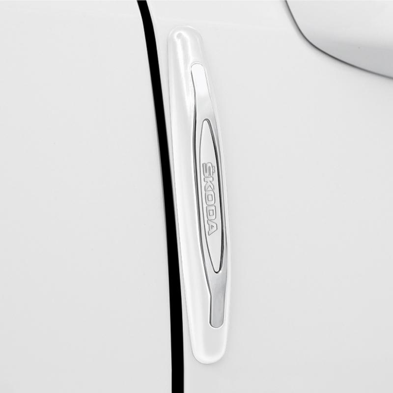 gbmkt6 4-Piece Car Crash Bar Bumper Protect Stickers: Skoda-Tailored Anti-Collision Strips for Rapid, Fabia, Octavia A5/A7, Kamiq