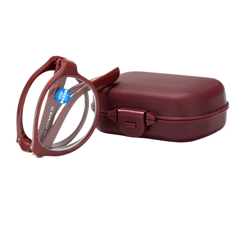

Zoom Reading Glasses Men Folding Reading Glasses with Glasses Case Self-adjusting Degree Hyperopia Prescription Glasses Women Automatic adjustment красный