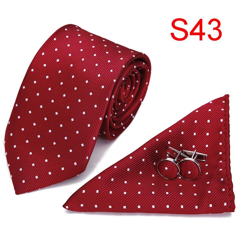 7.5Cm Business Tie Men'S Tie Set, Wedding Polyester Tie Gift Box