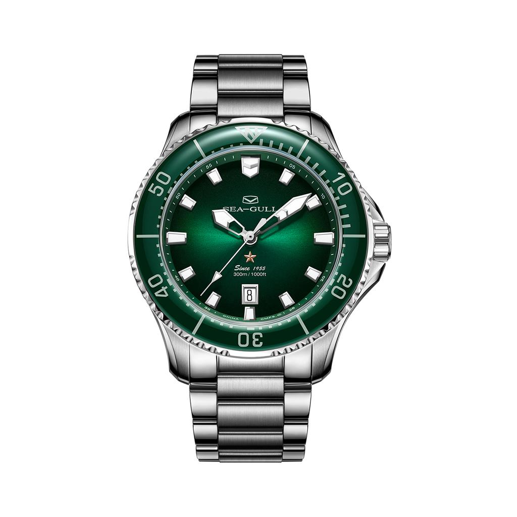 Sea Gull Ocean Automatic Mechanical Movement Steel Strap Watch Men's Watches Green Dial 816.92.1210