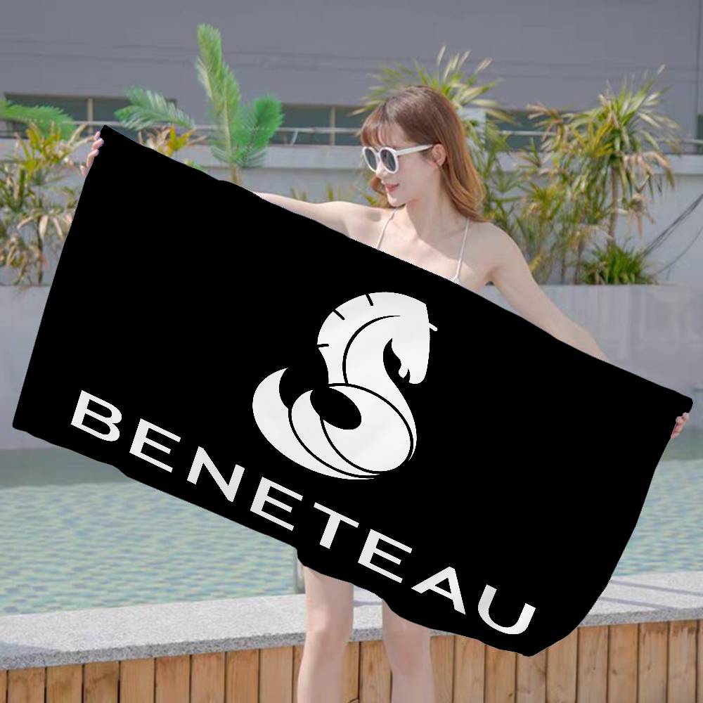 B-BENETEAU Logo Microfiber Printed Beach Towel Mountain Climbing Yoga Beach Swimming Running Absorbent Soft Towel