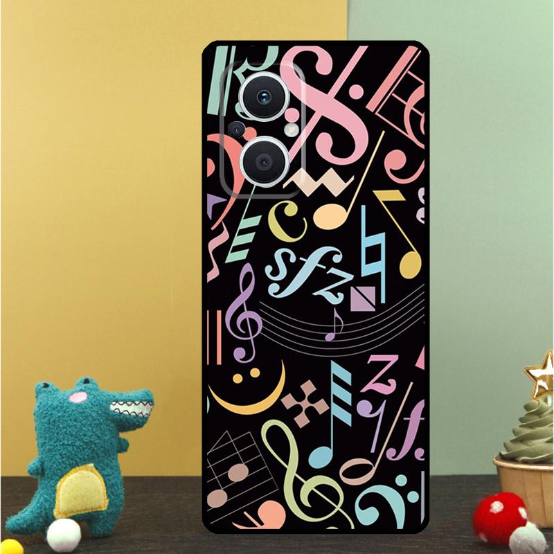Music Score Musical Notes Case For OPPO Reno 15F 14F 11 12 13 F 14 10 15 Pro 7 8 Lite OPPO Find X5 X6 X8 X9 Pro Cover