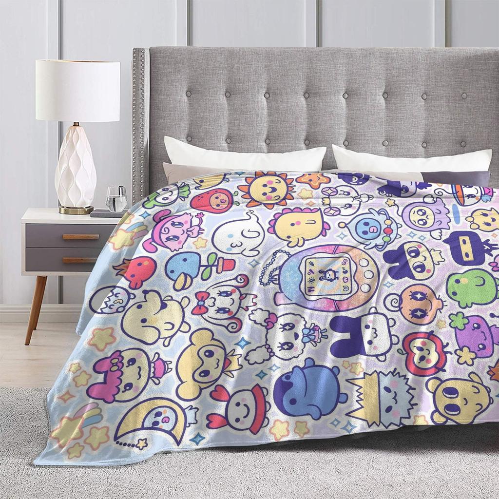 Cartoon Tamagotchis Fleece Blankets Custom Throw Blankets for Home 150*125cm Quilt
