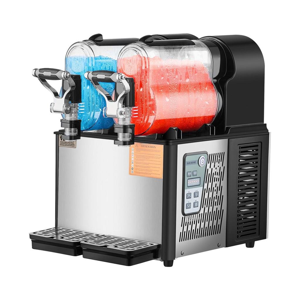 3Lx2 Tank Commercial Slushy Machine Margarita Smoothie Frozen Drink Maker