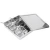 6?Grid Stainless Steel Seasoning Box Jar Storage Container Set with Spoons Kitchen Utensils