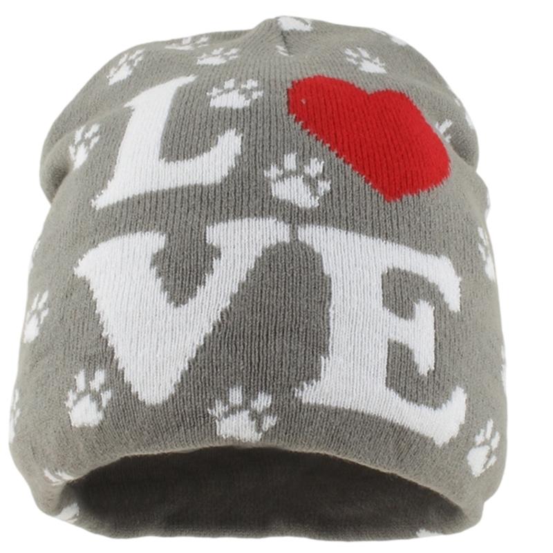 2000s Knit Brimless With Letter Heart Jacquard Design Soft Acrylic Winter Pullover Hat For Unisex Adults Teens Daily Wear