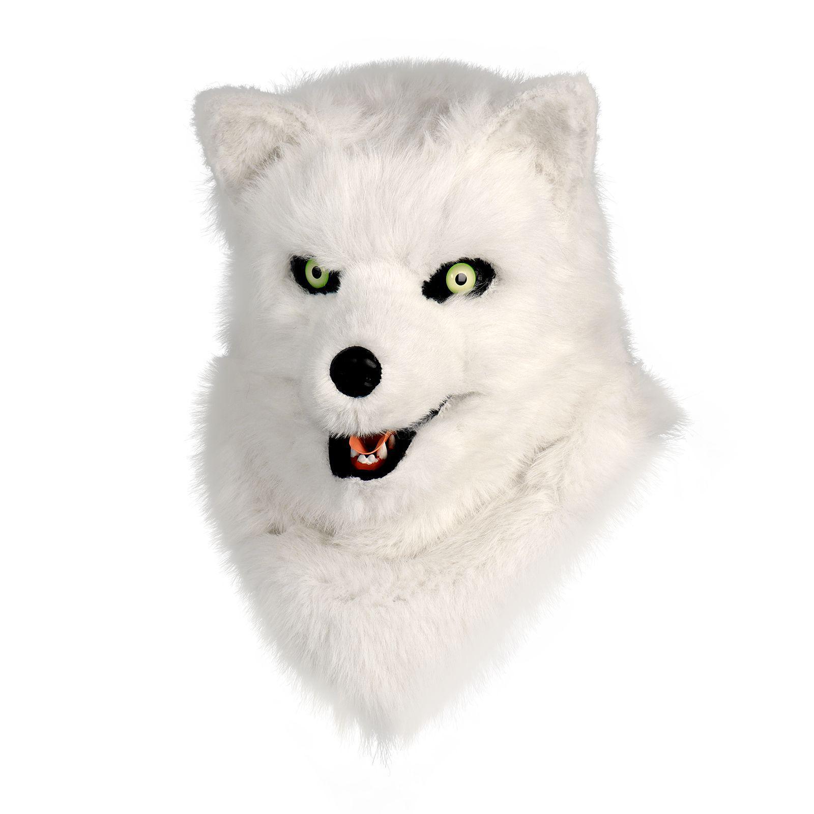 

Plush canine mask wolf head full-face mask single-head finished product cosplay Wearable clothing белый