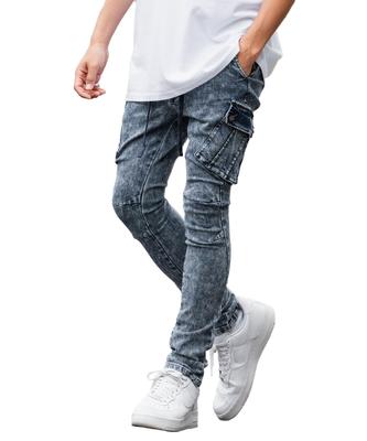 [IMPROVES] [NULL] Slim Tapered Denim Cargo Pants