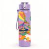 1PC Balloon Cartoon Pattern 750ml Color Plastic Sports Water Bottle Leakproof Flip Straw Lid Suitable for Sports Office Home Use