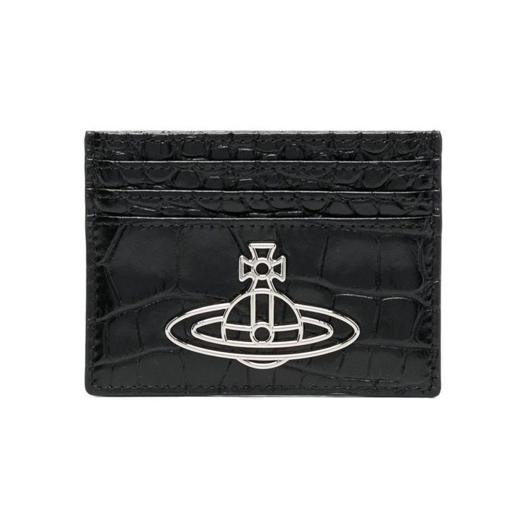 

Vivienne Westwood Silver Metal Accessories Round Ball Pattern Crocodile Embossed Calfskin Card Holder Wallet Regular Men Wallets 5111005AL0039N401LA Basic Set (Bag)