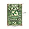 Vintage Rolling Rock Beer Metal Sign, Retro Brewery Wall Art, Man Cave Bar Decor Statement Piece for Beer Enthusiasts
