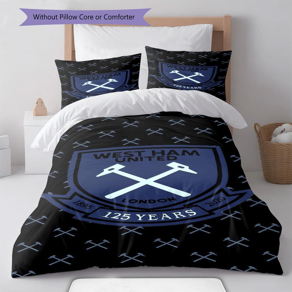 WHUFC Logo Bedding Quilt Set Quilt Cover Pillowcase Home Decoration Birthday Gift (1 * Duvet Cover + 2 * Pillowcase, Without Core)