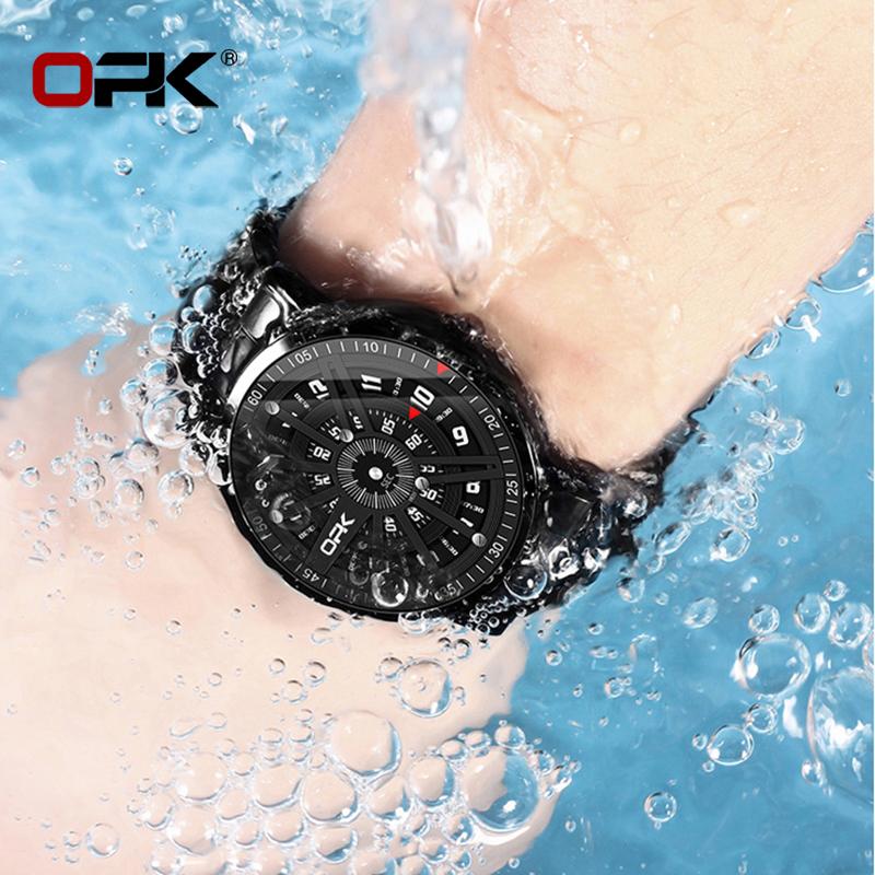 OPK 8126 Fashion Quartz Movement Watch HD Hour Window Daily Life Waterproof Digtial Display Round Dial Watch