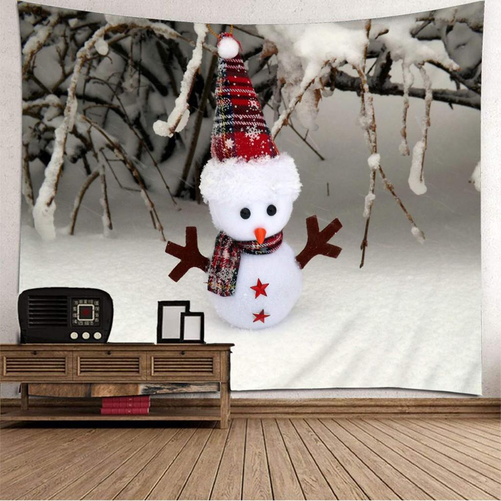 Funny Christmas Snowman Tapestry New Year Party Background Tapestry Bedroom Dormitory Wall Hanging