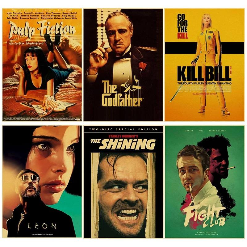 Vintage Metal Tin Signs Plate Decor Classic Movie Posters Pulp Fiction Plaque Wall Decor for Bar Pub Cinema