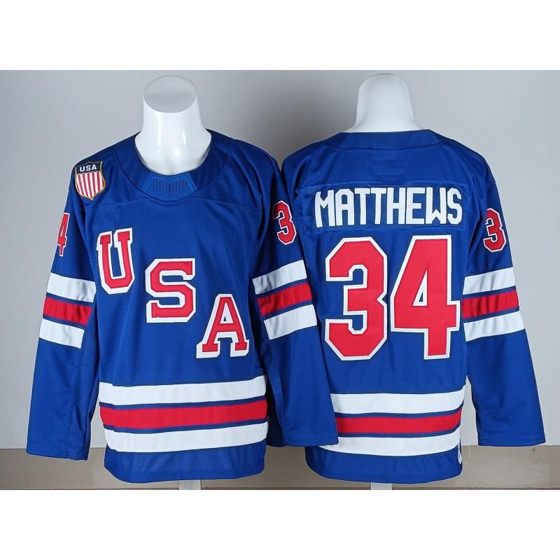 Mens Ice Hockey Jersey Custom Embroidered USA Team 7 19 21 86 Blue White Sportswear Sleeveless Performance Top