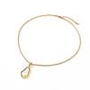 Yingtai Stainless Steel Women's Necklace with Imitation Pearl and 18k Gold Vacuum Plating