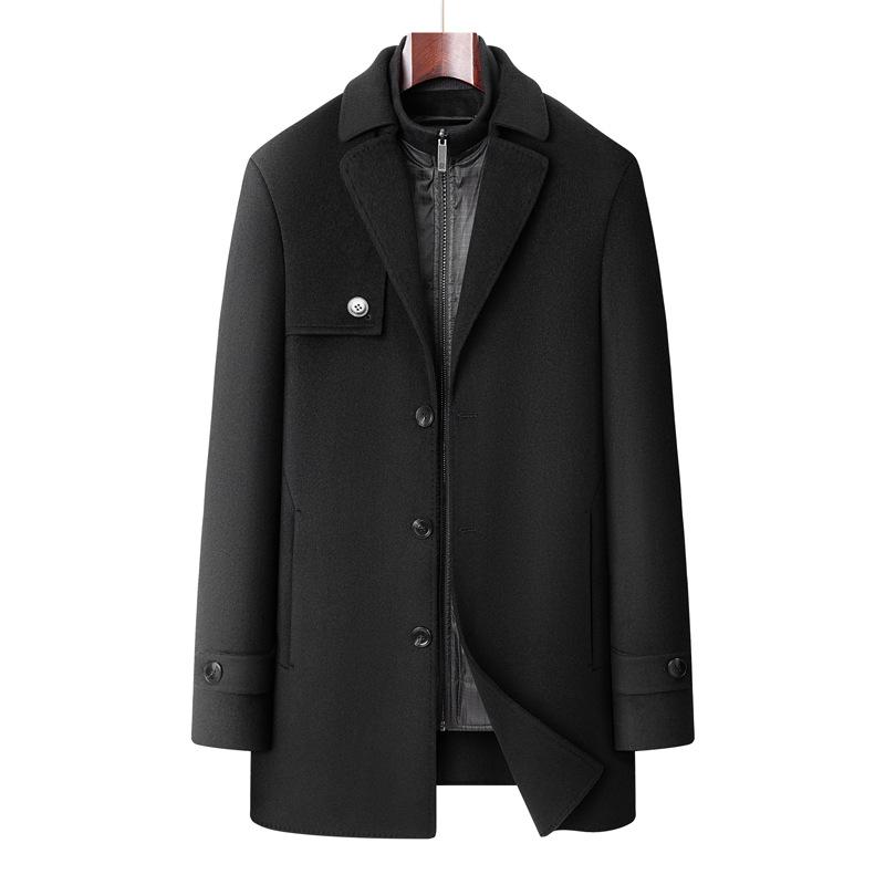 

Пальто для людей среднего и пожилого возраста. Новые теплые шерстяные пальто для мужчин на осень и зиму. XXXXL