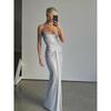 Sexy Royal Sister Women's Clothing Fashion Wrinkled Kink Waist Tall Slim Long Suspender Dress