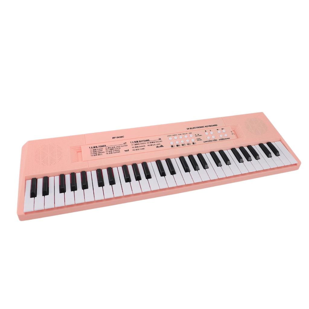54 Key Keyboard Piano Smoothly Plastic Keyboard Piano Portable Dual Power Supply System Electric Piano Keyboard with Microphone for Kids