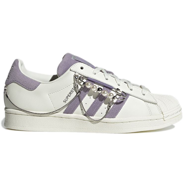 Adidas Originals Superstar Low Top Sneakers Women Sneakers White Purple GZ3389