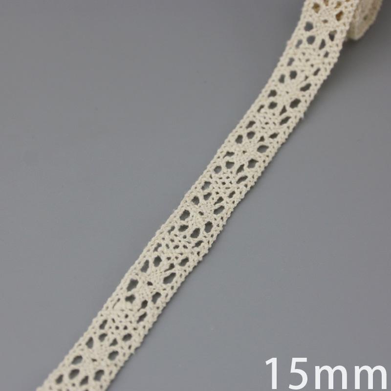 Baumwoll-Spitzenband Beige DIY Handgemacht Hochzeitsparty Basteln Geschenkverpackung Patchwork Gehäkelte Spitze (5 Meter/Lot)