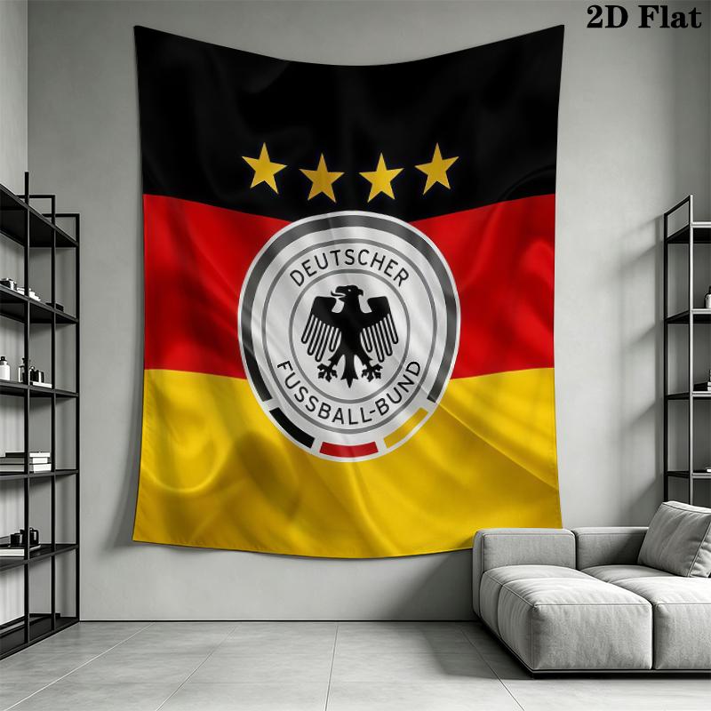 Deutscher Fußball-Bund Wandteppich Ästhetisches Wandbehang Gedruckter Stoffdecke Dekorative Wandteppiche für Schlafzimmer Wohnzimmer Heimdekoration