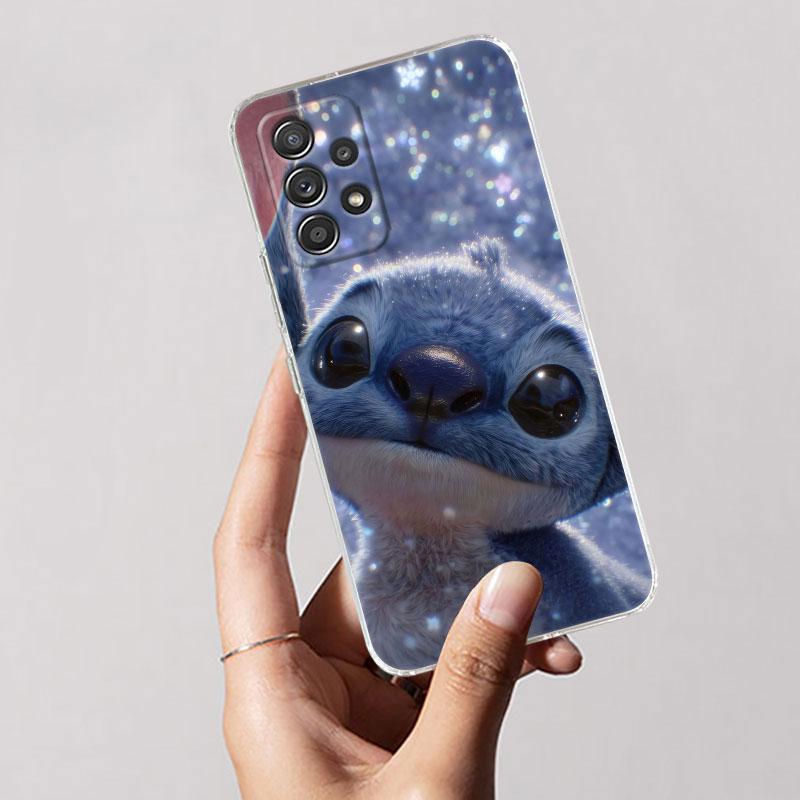 Klare Hülle für Samsung Galaxy A57 A37 A56 5G A36 Hüllen A55 A54 A35 A26 A07 A17 A16 A06 A34 A15 Weiche Abdeckung Cartoon Stitch Disney