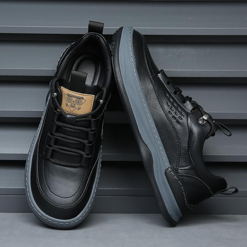 Fashion Leather Men Shoes Lace Up Oxfords Men Shoe Low Heeled Formal Shoe Men's Breathable Shoes Men Sneakers Outdoor Walking Shoes