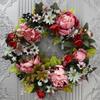 Valentines Day Wreath Peony Round Durable Artificial Flower for Wedding