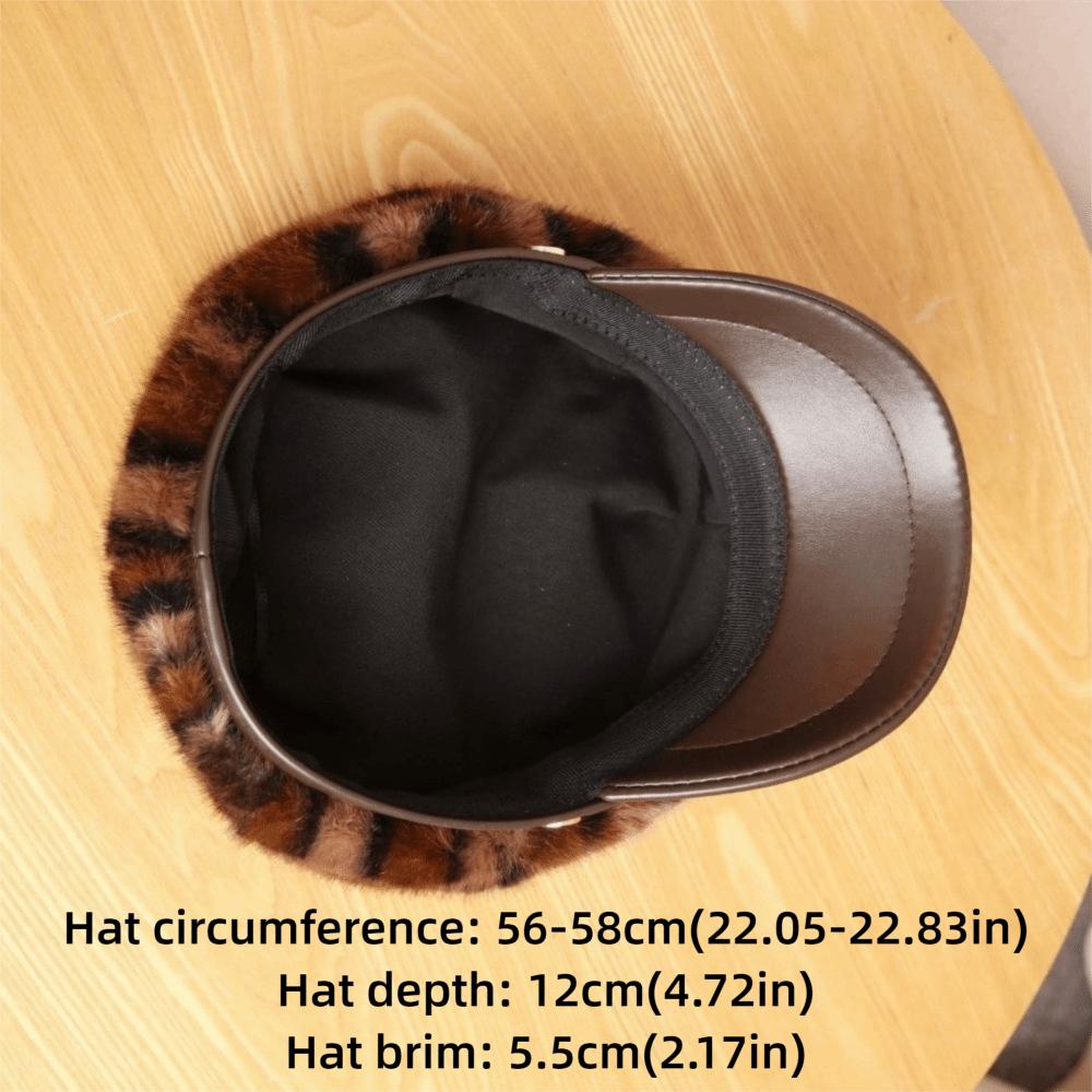 Leather Patchwork Newsboy Cap Hard Brim Octagonal Cap Retro Artist Hat For Women