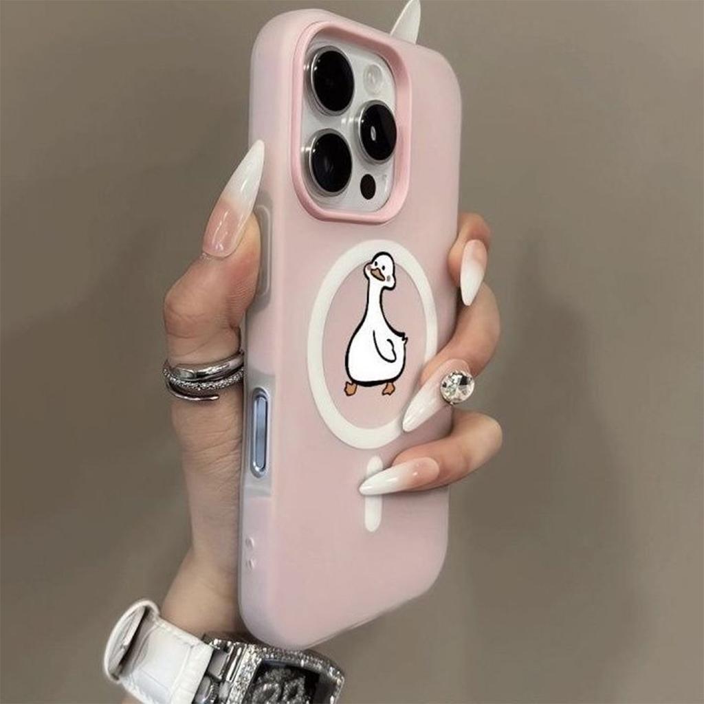 Sommer Jelly Zwei-in-Eins Magnetische Handyhülle Cartoon Niedliches Mädchen Magnetische Saugkraft für Apple 16pm Handyhülle Starke Magnetische Saugkraft