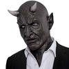 Demon Horn Mask Cosplay Horror Devil Killer Latex Helmet Halloween Masquerade Carnival Party Costume Props
