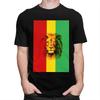 Custom Cool Jamaica Reggae Rasta Lion King T Shirt Men Short Sleeve Pure Cotton Tshirt Tees Streetwear Tshirts